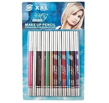 Shari 12 Colors PVC Eyebrow Plastic Glitters Eyeliner Pencil