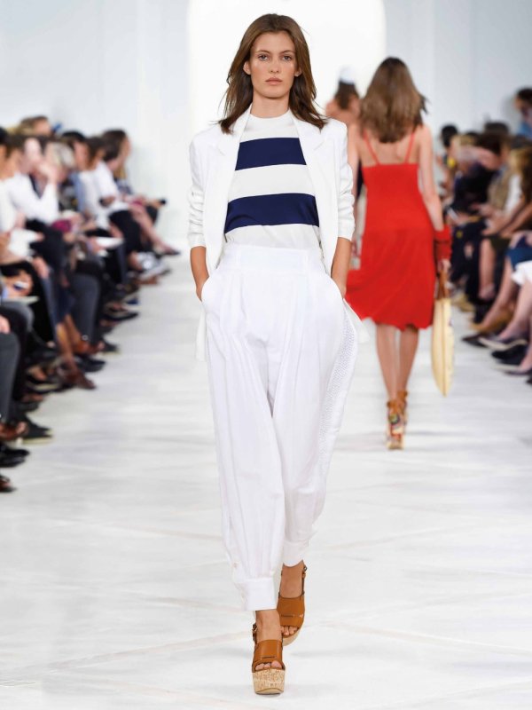 Wide Stripes and White Jacket