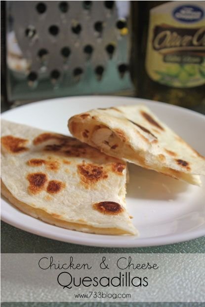 Easy Chicken and Cheese Quesadillas