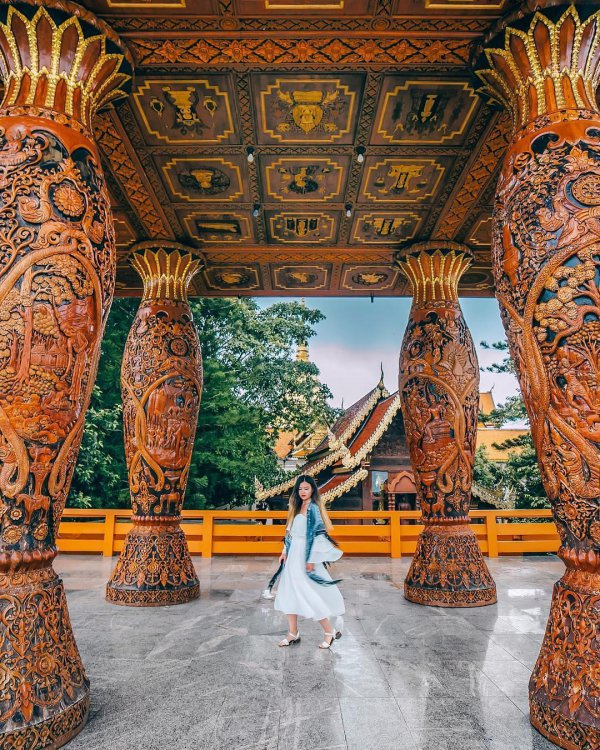 tourist attraction, temple, column, temple, wat,