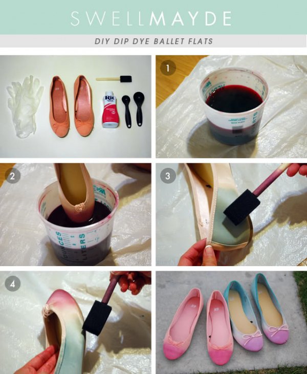 Dip Dye Ombre Ballet Flats