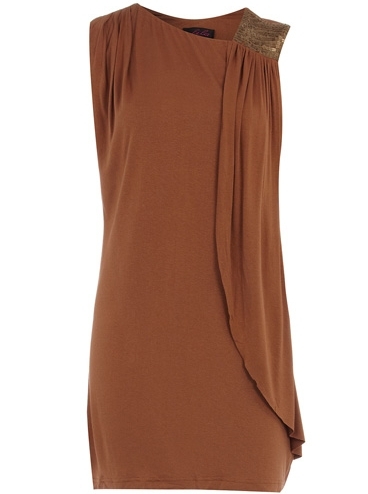 Dorothy Perkins Tobacco Draped Dress