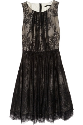 Tibi Silk and Lace Dress