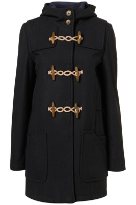 Topshop Wool Toggle Duffel Coat