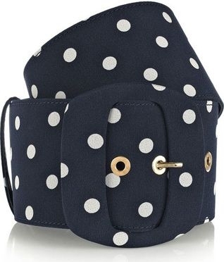Moschino Polka-Dot Silk and Leather Waist Belt