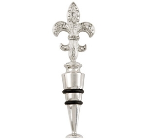 Rhinestone Fleur De Lis Wine Bottle Stopper