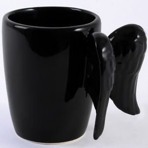 ANGEL WINGS BLACK COFFEE TEA MUG