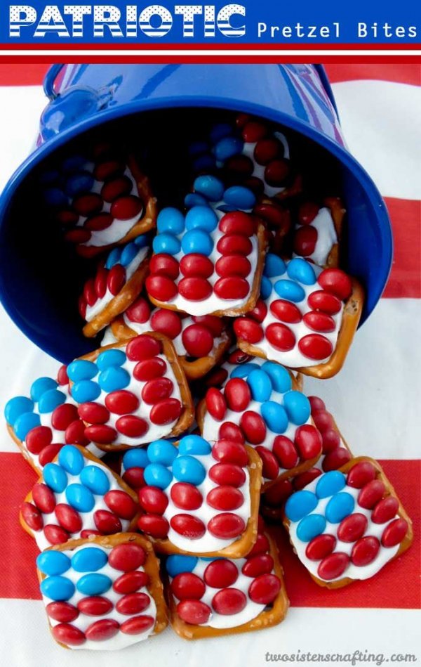 Fun Patriotic Pretzel Bites