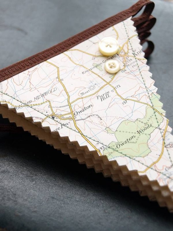 Travel Themed Bunting with Button Detail