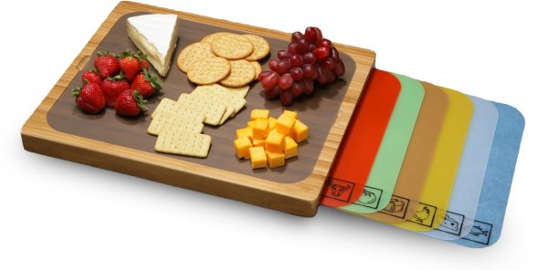 Bamboo Cutting Board with Removable Mats
