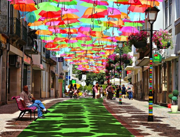 Águeda's Floating Umbrella Street, Portugal