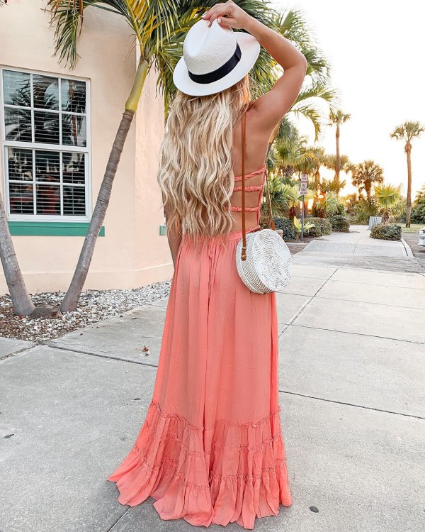 Clothing, Dress, Pink, Shoulder, Fashion,