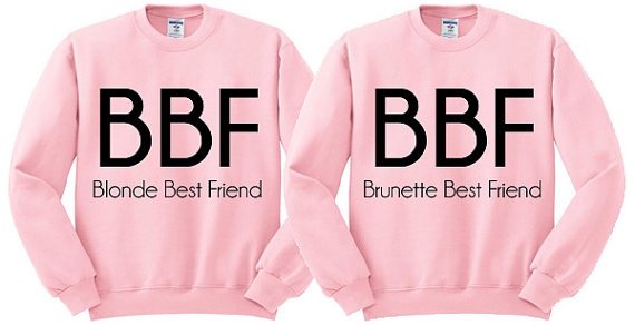 Download Pink Crewneck Blonde Best Friend Brunette Best Friend ...