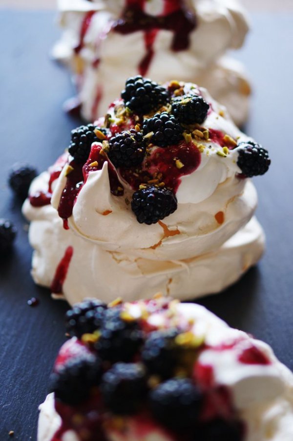 Blackberry & Meyer Lemon Pavlovas