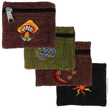 Hemp Assorted Appliqué Coin Purse