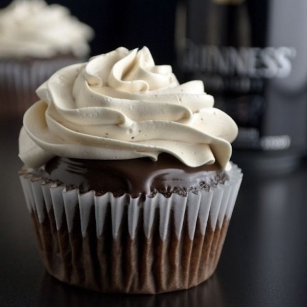 Guinness Cupcakes with Jameson Ganache and Baileys Frosting