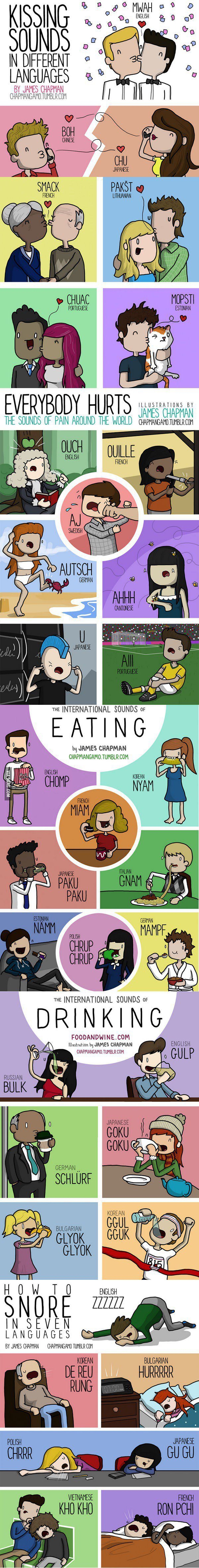 How Kissing, Snoring, Eating and Other Things Sound in Different Languages