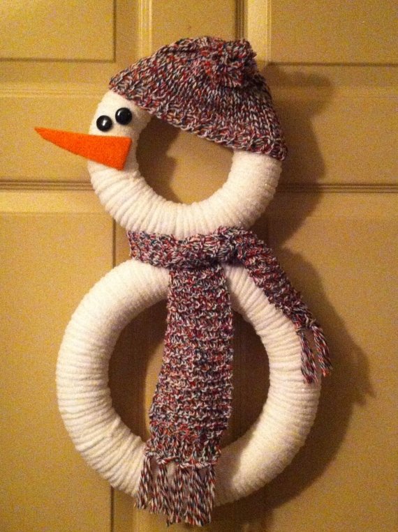 Fabric and Yarn Snowman