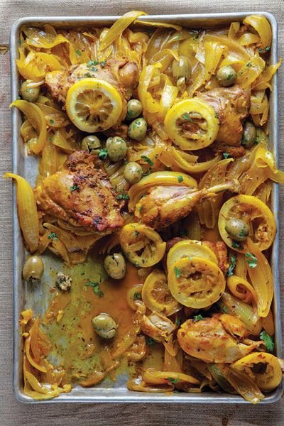 Djej Besla - Chicken and Onion Tagine with Olives and Lemons