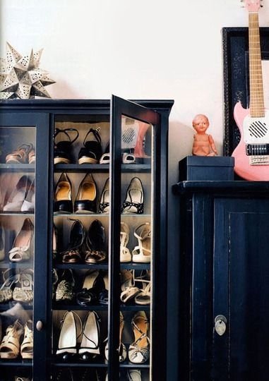 Glass Cabinet Shoe Organizer