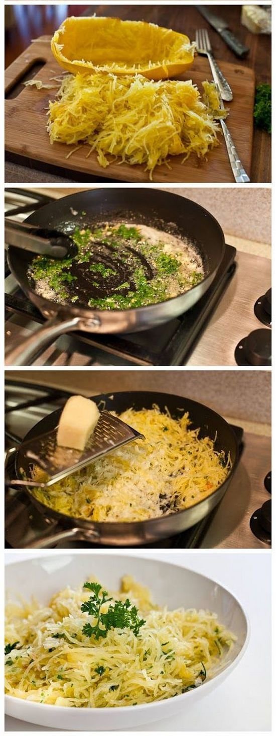 Baked Spaghetti Squash with Garlic and Butter