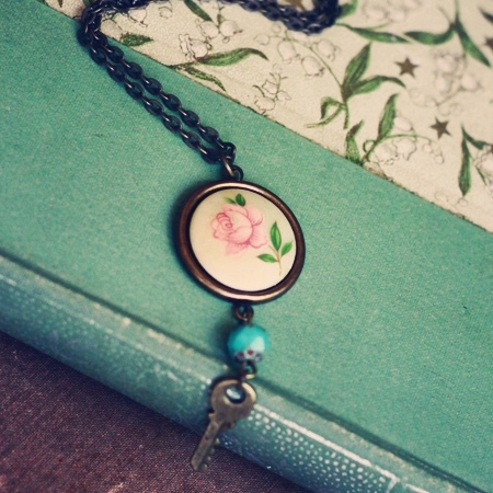 Secret Garden Key Indie Necklace by Violet Bella