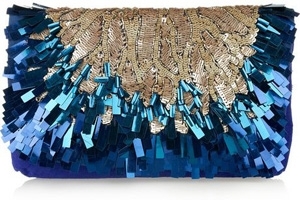 Matthew Williamson Sequinned Suede Clutch