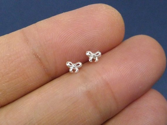 Sterling Silver Mini Bow Ear Studs