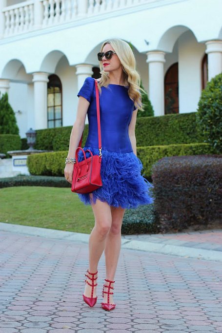 Blue Feather Dress