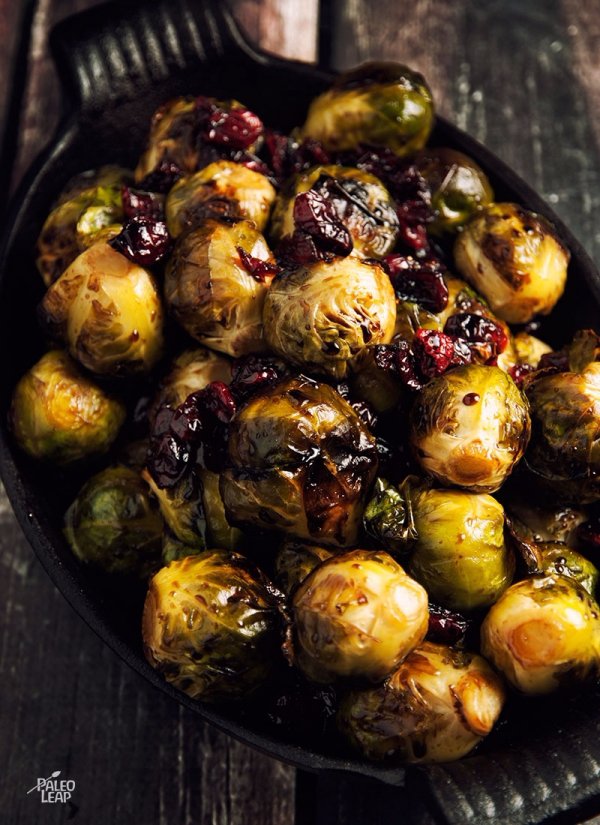 Brussels Sprouts with Balsamic and Cranberries
