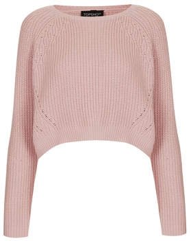 Knitted Curve Hem Crop Jumper