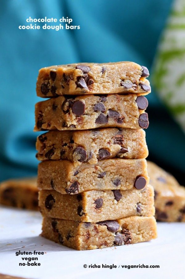 Chocolate Chip Cookie Dough Bars (Vegan & Gluten-Free)