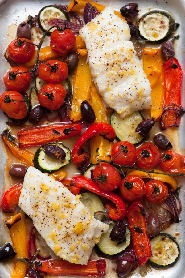 One-Tray Baked Cod Provençal