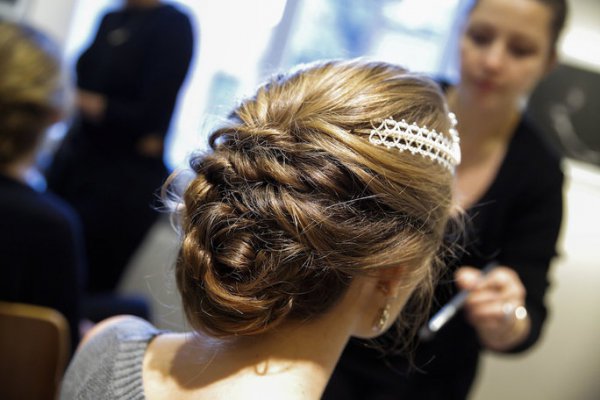 hair, hairstyle, long hair, chignon, bride,