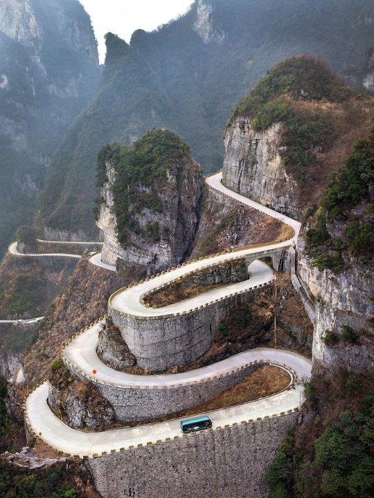 Tianmen Mountain Winding Road, China