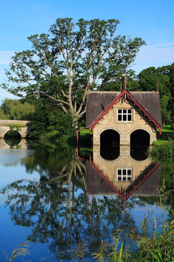 Boathouse and Bridge, the River Rye, County Kildare, Ireland