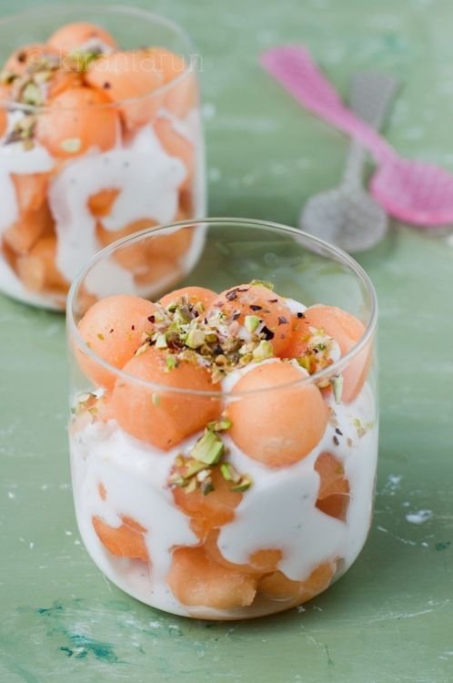 Cantaloupe with Salted Pistachios