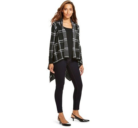 Black and White Plaid Cape