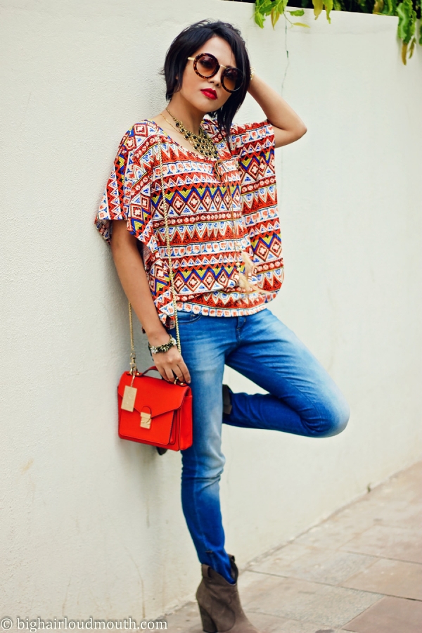 Aztec Print Top