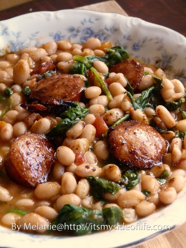 White Beans with Spinach and Sausage