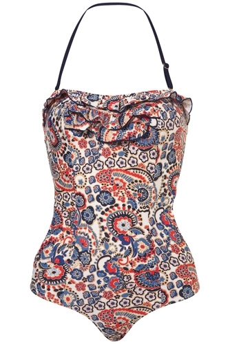 Topshop Multi Paisley Print Swimsuit