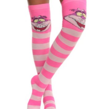 Disney Alice in Wonderland Cheshire Cat over-the-Knee Socks