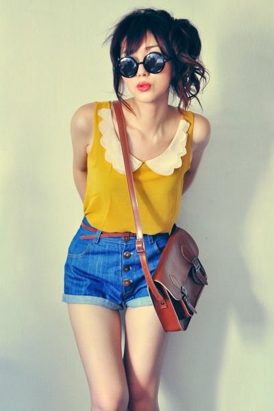 If You Want to Go the Indie Chic Look, Try Pairing Your Shorts with a Thin Belt and a Peter Pan Collar Blouse