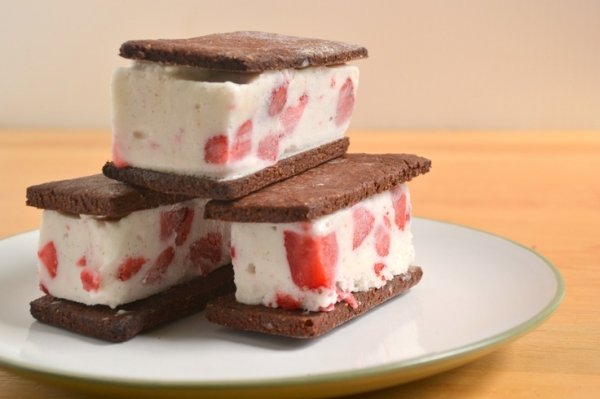 Strawberry Coconut Ice Cream Sandwich