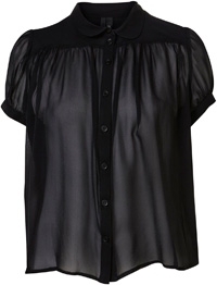 Topshop Black Silk Swing Shirt