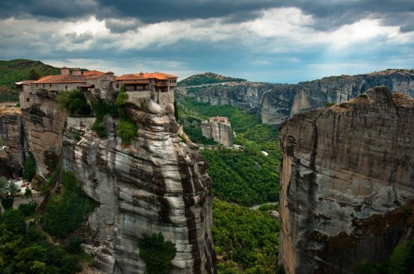 Meteora,historic site,landmark,cliff,rock,