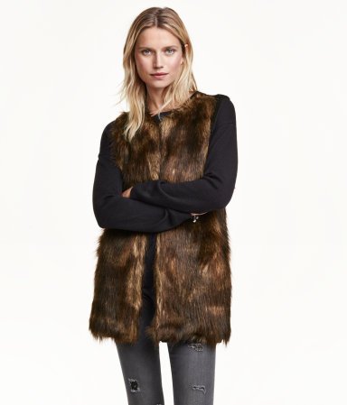 Dark Brown Faux Fur Vest