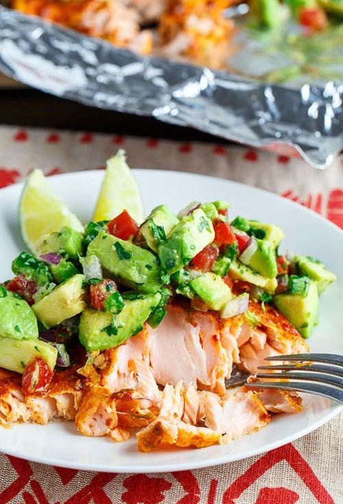 Chipotle Lime Salmon with Avocado Salsa