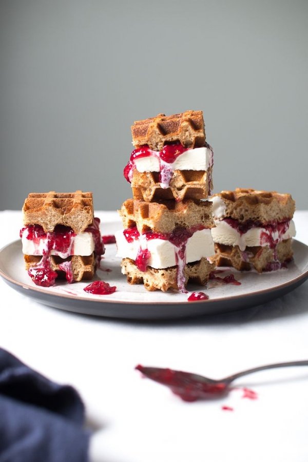 Mini Ice Cream Waffle Sandwich