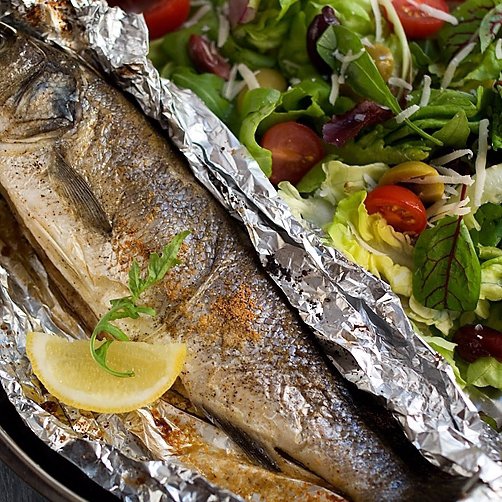 Lemon Stuffed Mediterranean Sea Bass